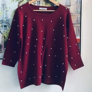 Brian Bailey Pearl Embellished Sweater
